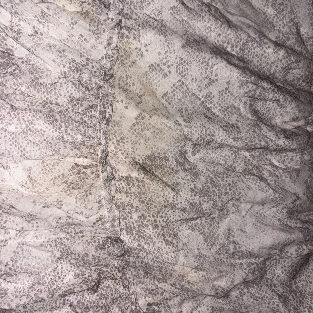 Intermix Silk Ruffle Mini Skirt White Gray Size Small Feminine Flowy